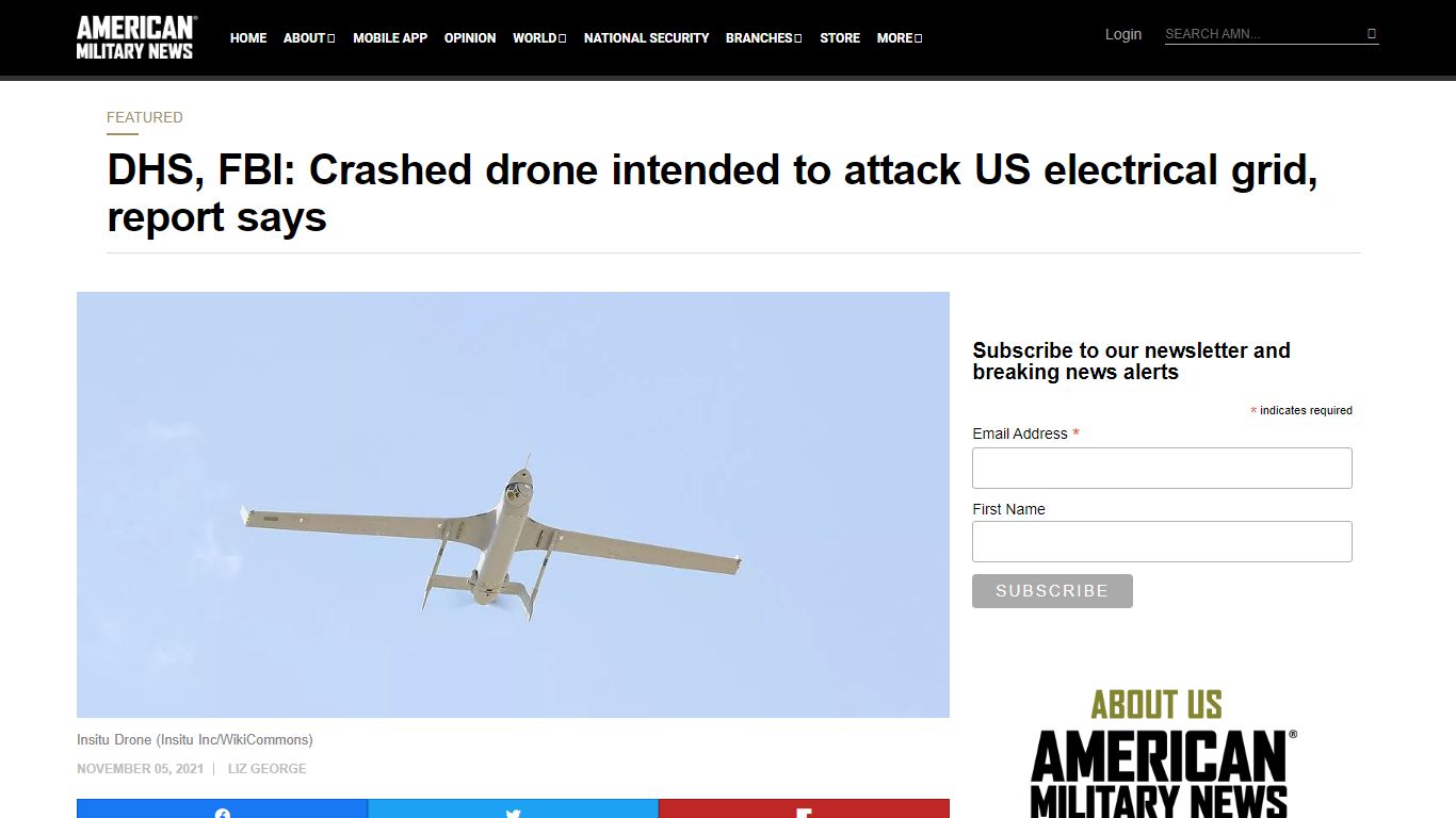 DHS, FBI: Crashed drone intended to attack US electrical grid, report ...